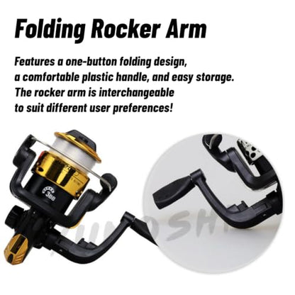 OUKENS Fishing Reel, 3 Colors Freshwater Plastic Plating Lightweight Spinning Fishing Reel Tackle Accessory - color: Red