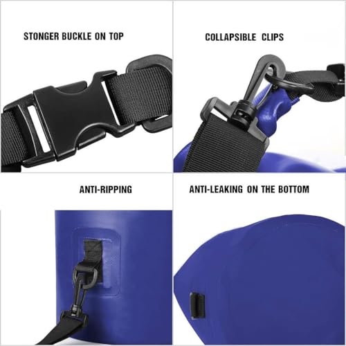 Unigear Dry Bag Waterproof, 2L/5L/10L/20L/30L/40L Floating and Lightweight Bags for Kayaking, Boating, Fishing, Swimming and Camping with Waterproof Phone Case - color: Blue, size: 5L
