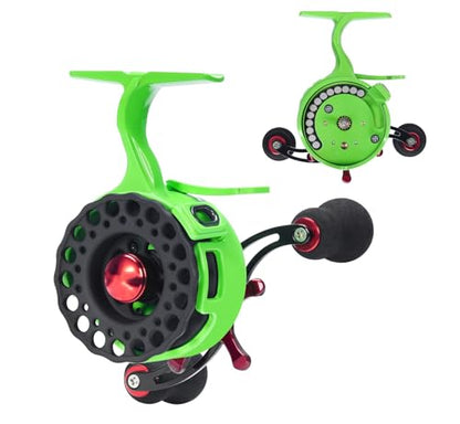 Ice Fishing Reel High-Speed Ratio Inline Freespool Reel Wear-Resistant 5+1 BB Ice Fishing Gear for Sea Lake Pond Metal Spool