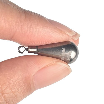 10 Pack Tungsten Free Rig Weights, Tear Drop Fishing Sinkers with Round Eye for Finesse Bass Fishing - color: Plain(Natural), size: 3/4oz - 2 Pack