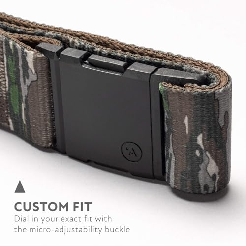 Arcade Belts A2 Adventure Camo Belt for Men and Women, Heavy Duty Stretch, Metal Free Buckle, Unisex - color: Realtree Original