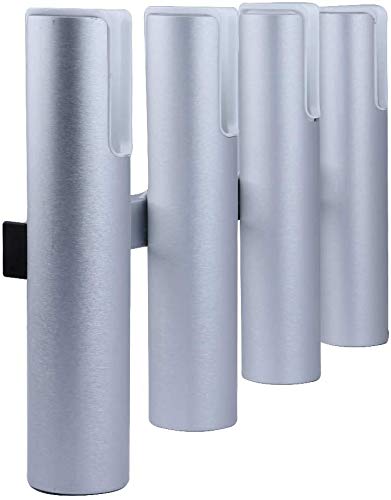 Aluminium Wall-Mounted Fishing Rod Holder for Boat, Garage & Marine - Holds Rods & Poles - color: Silver 4 Tubes
