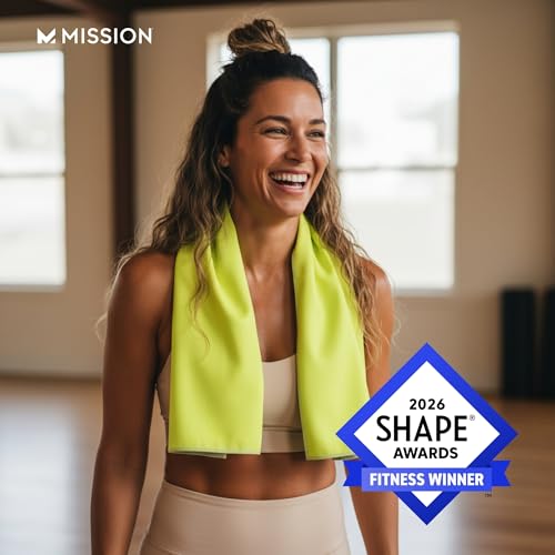MISSION Original Cooling Towel - Soft, Durable Microfiber - Cools Up to 2 Hours - UPF 50 Sun Protection - Machine Washable - color: Twist & Shout Honey Dew