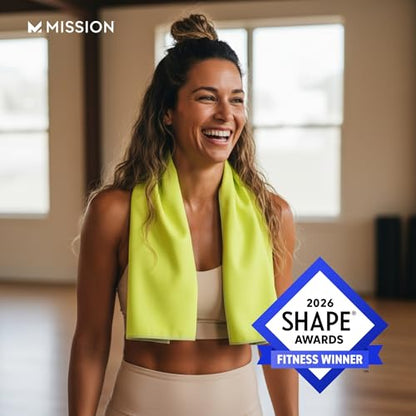 MISSION Original Cooling Towel - Soft, Durable Microfiber - Cools Up to 2 Hours - UPF 50 Sun Protection - Machine Washable - color: Twist & Shout Honey Dew