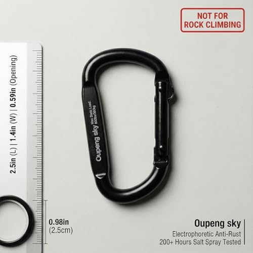Carabiner Clip - Heavy Duty Carabiners 800lbs-13KN (2922 lbs) Carabeaner D Ring Shape,Key Chain Clip Hook,Keychain Clip,Multipurpose for Camping, Hiking,Backpacking or Other Outdoor Activities. - style: 12PCS 2.5 Inch(800 lbs)