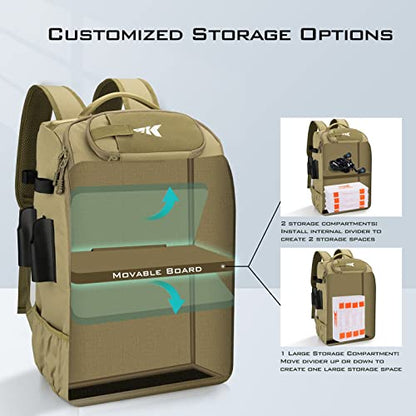 KastKing KarryAll Fishing Tackle Backpack with Rod Holder 4 Tackle Boxes,40/26L Tackle Bag Storage Fishing Gear and Equipment - color: B: Large (40 L) - Khaki