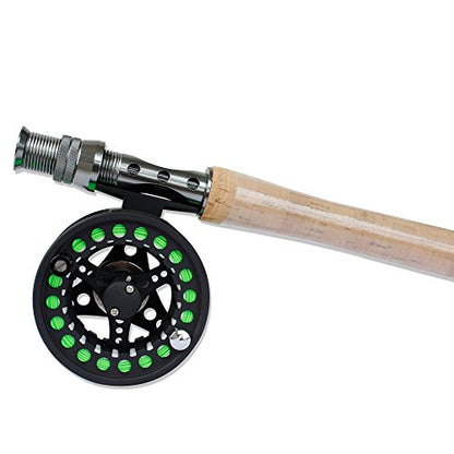 Fly Fishing Rod and Reel Combo, Lightweight Portable 4-Piece Fly Fishing Rod, 5wt Aluminum Fly Reel with Pre-Loaded Lines 28pcs Flies with a Waterproof Fly Box Complete Starter Kit