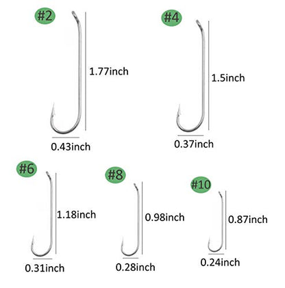 Fly Tying Hooks Assortment Dry Fly Fishing Hooks for Trout Salmon Fishing | Black Nickel High Carbon Steel, 480pcs/320pcs Fly Hooks for Dry Wet Nymphs Streamers Caddis Pupa Freshwater Saltwater Fishing - style: 320pcs