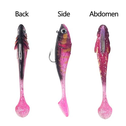 Big Jig Worm Lures Swimming Bait Soft Plastic Fishing Lure for Bass, Crappie, Trout, Pike, Sea Bass, Redfish, Striper,Fishing Lures for Freshwater & Saltwater - color: Red Glitter-1 Piece