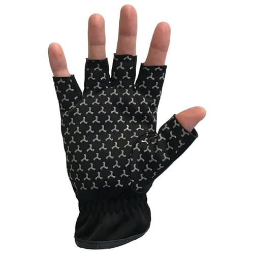Glacier Glove Cold River Fingerless Fishing Gloves for Men and Women - Windproof Quick Dry Fabric Great for Outdoors, Fly Fishing, Paddling, Hiking, Photography - size: Large