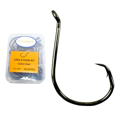 Catfishing Circle Hooks 50/100Pcs Octopus Fishing Circle Hooks Saltwater Freshwater for Catfish Bass Redfish 1/0 2/0 /3/0 4/0 5/0 6/0 7/0 8/0 9/0 10/0 12/0 14/0 - size: 50PCS 6/0