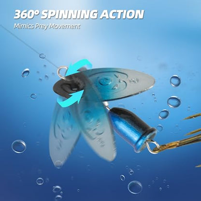 Inline Spinnerbaits for Bass Trout Pike – Premium Spinner Lures with Treble Hooks & Flash Blades for Freshwater & Saltwater Fishing – Durable, Vibrant, and Deadly Effective - style: Bell Spinner