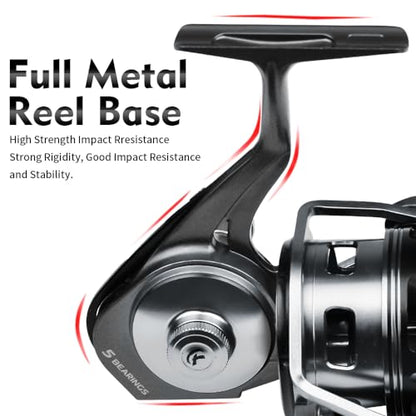 Fishing Reels Spinning Reel - Full Metal Fishing Reel Aluminum Spool Ocean Big Game Carp Saltwater Fishing Spinning Reels - color: Red, size: 5000