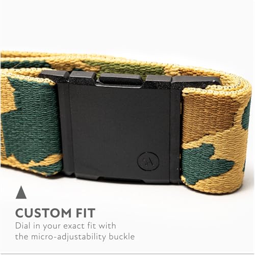 Arcade Belts A2 Adventure Camo Belt for Men and Women, Heavy Duty Stretch, Metal Free Buckle, Unisex - color: High Fives Duck Camo - Sand