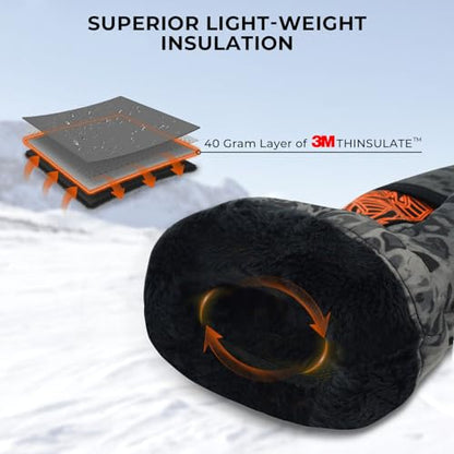 KastKing PolarBlast Convertible Ice Fishing Gloves Cold Weather Mittens and Fingerless Gloves with 3M Thinsulate Ideal for Ice Fishing, Photography - color: Blackout, size: Large