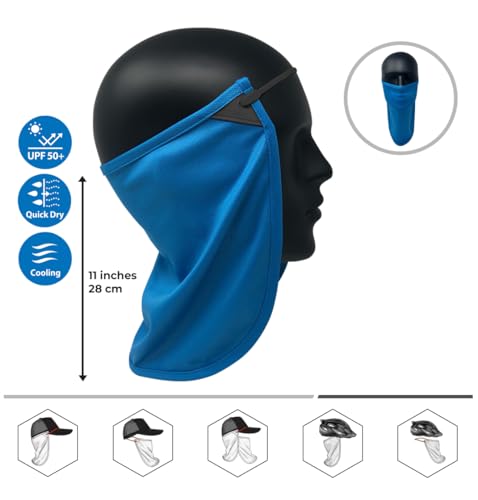 CoolNES - UV Sun Protection Neck Drape Adjustable Multifunctional 2 in 1 Face Covering for Outdoor Fishing - Unisex - color: Coolnes-sky