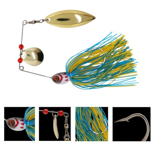 Fishing Lure Set Fishing Spoons Frog Lures Soft Hard Metal Lure Crank Popper Minnow Pencil Jig Hook for Trout Bass Salmon with Tackle Box - color: B-5pcs