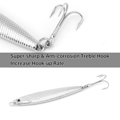 Dr.Fish Fishing Jigs Jigging Spoon Saltwater Fishing Lure Casting Metal Spoon Surf Fishing Mackerel Striper Lures Stinger Bluefish Vertical Diamond Jig - color: Silver, size: 1/2oz-3 Pieces