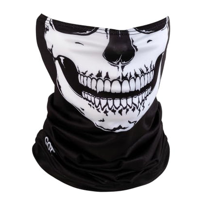 UPF 50+ Fishing Neck Gaiter - UV Face Mask Sun Protection for Men Women | Moisture-Wicking, Quick-Drying, Built-in SPF, UVA/UVB Blocking, Hunting Camo Design, Versatile Headwear - color: Skull