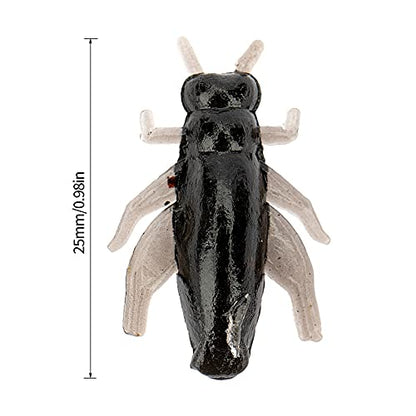 40 Pcs 2 Colors Black Cricket Shape Fishing Soft Lures Super Simulate Insect Artificial Bait