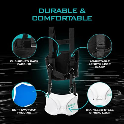 GAFFER SPORTFISHING Adjustable Fishing Belt & Shoulder Harness - Safety Buckle with Foam-Padded Straps Fish Rod Holder - color: Shoulder Harness - Black
