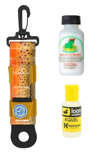Loon Outdoors Aquel and Frogs Fanny Dry Fly Floatant with Kingfisher Combo Holder - color: Brown Trout