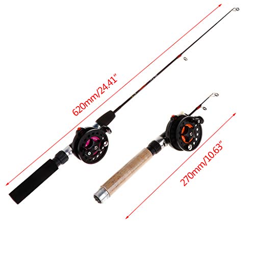 1 Set Fishing Rod With Fishing Reel Short Portable Winter Outdoor Ice