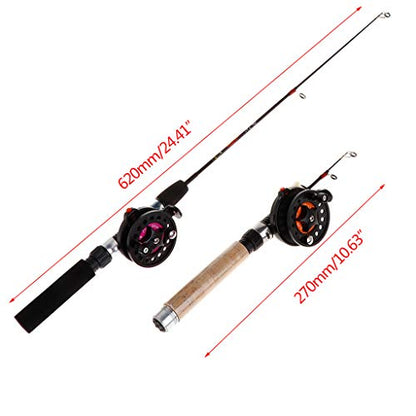 1 Set Fishing Rod With Fishing Reel Short Portable Winter Outdoor Ice