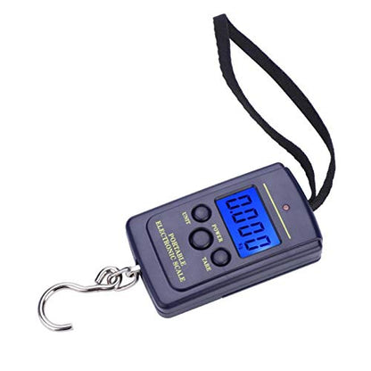 Digital Fishing Scale, Portable Fishing Scale, LCD Display, 40kg Capacity, Durable Plastic Design, for Outdoor Fishing, Camping, Freshwater & Saltwater Fishing