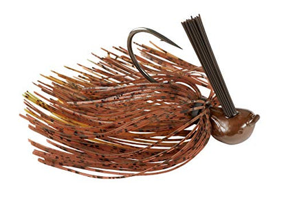 War Eagle Jiu-Jigsu Bass Fishing Lure with Weed Guard and Hole-in-One Style Skirt - color: Amber Brown