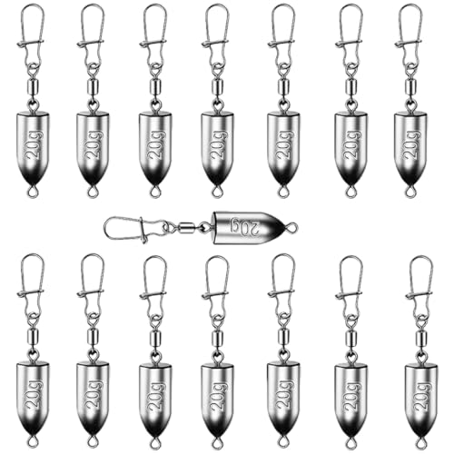 6PCS Bullet Drop Weights Sinkers Fishing Weights Lead Weights Sinkers Drop Shot Weights Catfishing Sinkers for Saltwater Freshwater Fishing - 2.82oz(80g) - size: 0.7oz(20g)