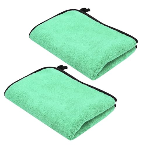 – Thickened Double Sided Absorbent Hand Towel with Clip for Fishing, Boating, Kayaking, Wiping Rods, Reels and Outdoor Gear, 15.7 x 11.8 Inch(Green) - color: Green