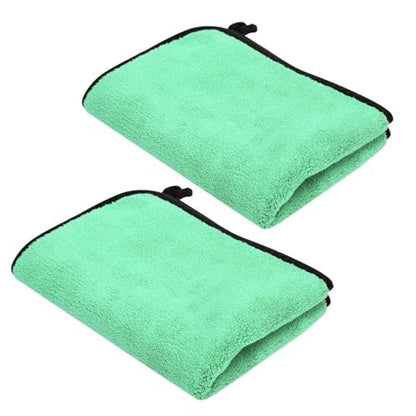 – Thickened Double Sided Absorbent Hand Towel with Clip for Fishing, Boating, Kayaking, Wiping Rods, Reels and Outdoor Gear, 15.7 x 11.8 Inch(Green) - color: Green