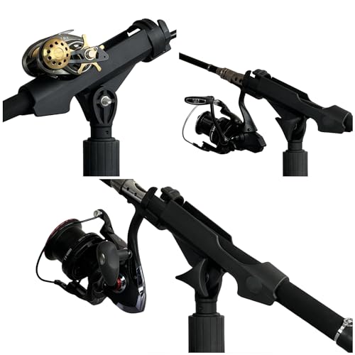 2 Pack Fishing Rod Holder with Track Mount Universal T-Shaped Screw Mounted on Rail for Kayak, Canoe, Fishing Boat - color: 2Pack Rod Holders