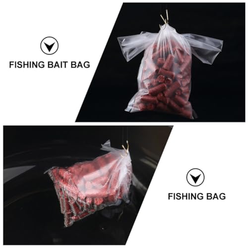 ARTIBETTER 50pcs Fishing Bait Bags Water Soluble Bait Holder 12x16cm Mesh Storage Container for Live and Fishing Accessories