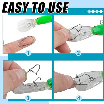 Crankbait Snaps Fishing Snap Clips Kit,210pcs Duo Lock Snaps Swivel Quick Change Power Fishing Clips Fast Snaps Fishing Speed Clips Lure Connector Saltwater Freshwater