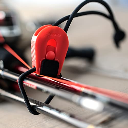 SAMSFX Fishing Rods Belt Stretchy Wrap Pole Straps Elastic Cable Ties for Casting, Spinning & Fly Rods - color: 8pcs, 7 Colors