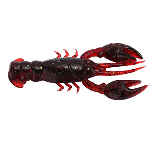 Fishing Lures, 10pcs PVC Flexible Crawdad Soft Fishing Lure, Shrimp Artificial Soft Lure Baits for Mandarin Fish, Black Fish, Perch, Carp Fishing(Sauce Red)