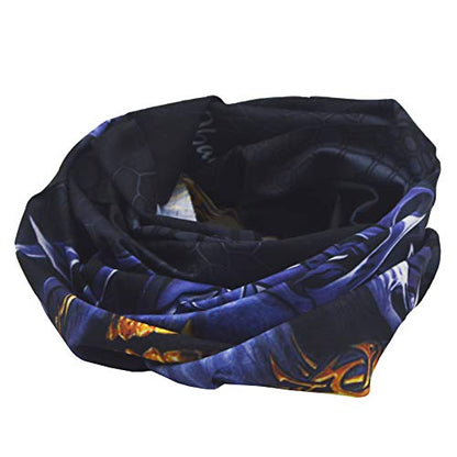 Obacle Neck Gaiter Face Mask Bandana for Dust Wind Sun Protection for Men Women - color: Skull Gold Teeth Open Mouth