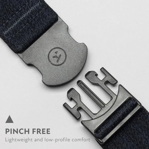 Arcade The Original Unisex Adventure Belt, Heavy Duty Elastic Webbing, Non-Metal Travel Friendly Buckle - color: Foundation - Heather Navy, size: Standard (Up to 40"); 1.5" Wide