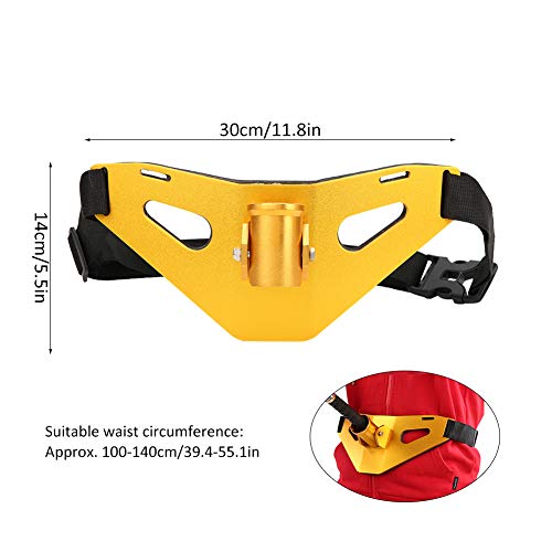 RiToEasysports Fishing Fighting Waist Belt,Aluminium Alloy Fishing Rod Pole Holder Stand Up Waist Fighting Belt for Fishing - color: Gold