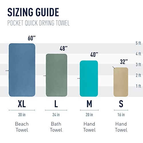 Sea to Summit Portable Pocket Towel for Camping, Gym, and Travel - color: Baltic Blue, style: Large