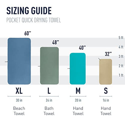Sea to Summit Portable Pocket Towel for Camping, Gym, and Travel - color: Moonlight Blue, style: X-Large