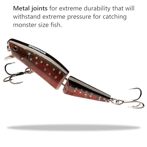 BASSROCK Minnow Swimbait Bass Trout Fishing Lure with Movable Lip Hard Bait 3.5” 1/2oz - color: 3-Pack in 3 colors (BBR)