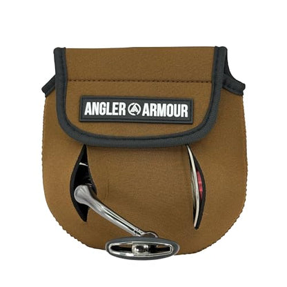Angler Armour Spinning Reel Cover, Fishing Reel Case, Neoprene Reel Pouch, Spinning Reel Sleeve, Protective Sleeve For 1000, 2000, 3000, 3500 Series Reels, Marsh Brown - color: Marsh Brown
