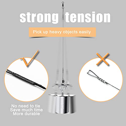30pcs Fishing Tackle Leaders, Fishing Leaders Line for Saltwater and Freshwater Stainless Steel Wire with Swivel Snaps (Black)
