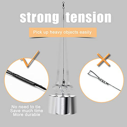30pcs Fishing Tackle Leaders, Fishing Leaders Line for Saltwater and Freshwater Stainless Steel Wire with Swivel Snaps (Black)
