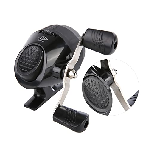 plplaaoo Portable Spincast Fishing Reel Slingshot Outdoor Shooting Harpoon Dart Reel Lightweight Durable Metal Rocker Arm Easy Operate for Fishing Lovers Beginners Red Black Blue Green - color: Black