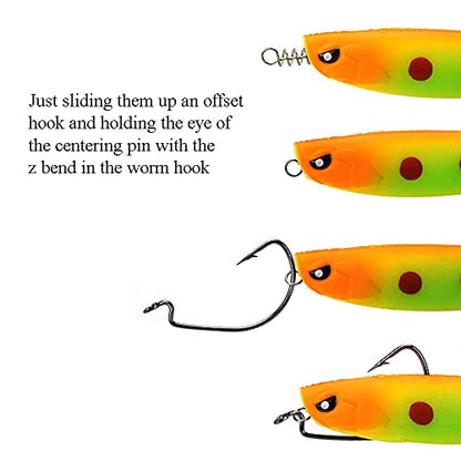 Centering Pin Spring Twist Lock Fishing Screw Worm Hook Crank Grub Rig Fixed Bait Run Straight Self Align Long Enough Secure Not Off Center Stainless Steel for Soft Lure - size: 26mm 100Pcs