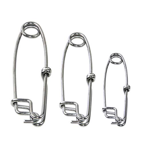 AGOOL Fishing Snaps Tuna Clips, 8 pcs Longline Clips Stainless Steel High Strength Branch Hanger Snap Floatline Fishing Clips Fishing Float Decoy - size: 6 inch